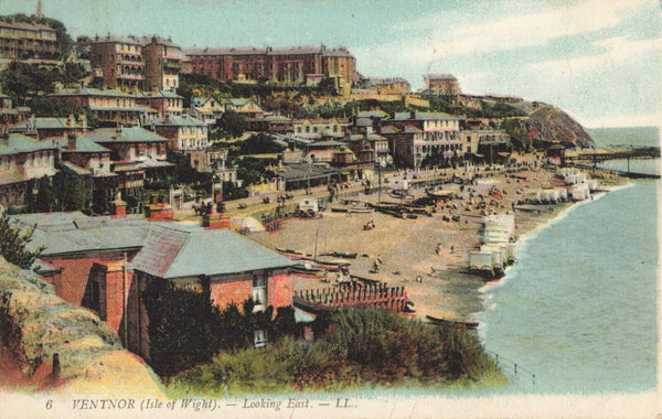 VENTNOR, ISLE OF WIGHT, LOOKING EAST, PRE 1918 LL POSTCARD