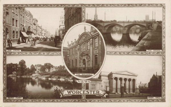 WORCESTER, 1917 REAL PHOTO MULTIVIEW POSTCARD