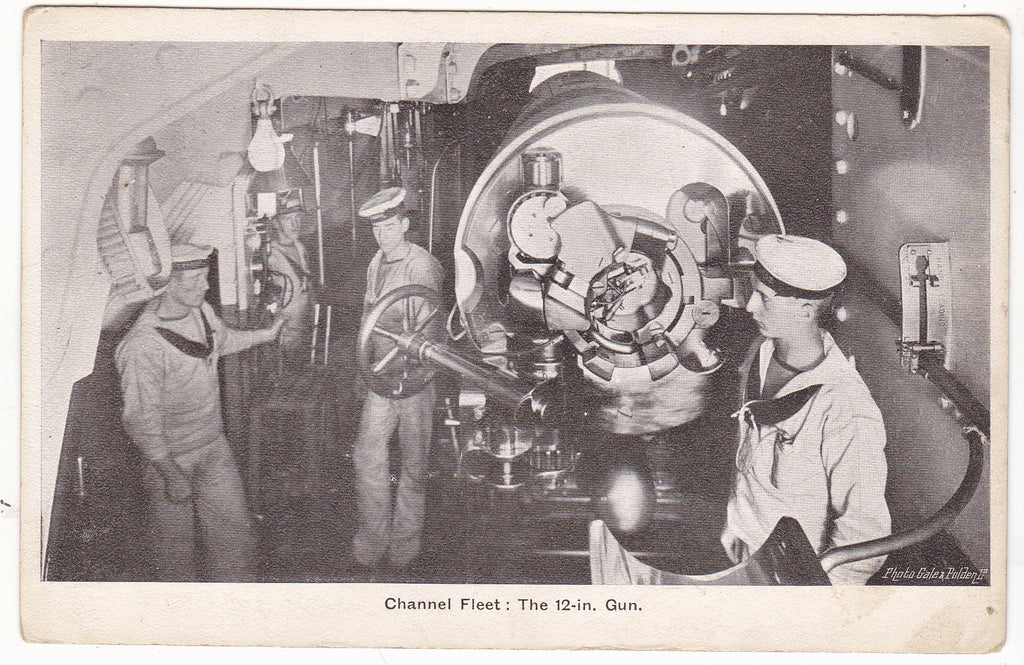 Channel Fleet, The 12 inch Gun - old postcard
