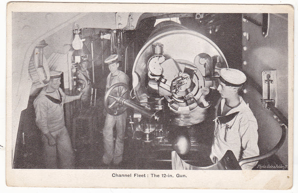 Channel Fleet, The 12 inch Gun - old postcard