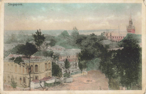 Old postcard of Singapore, c1915