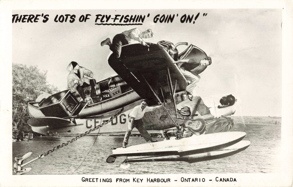 LOTS OF FLY-FISHIN' GOIN' ON! - KEY HARBOUR, ONTARIO POSTCARD