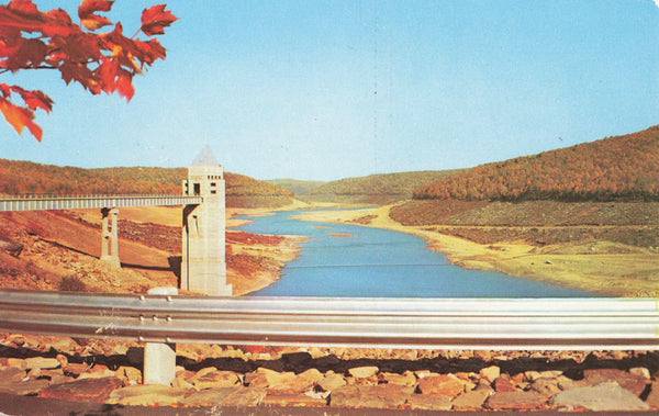 Old postcard of East Branch Clarion Dam, Glen Hazel, nr Kane, Pennsylvania