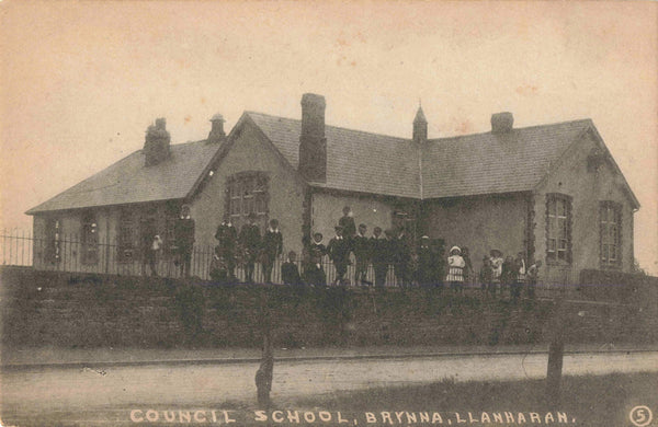Old  postcard of school, Brynna, Llanharan Glamorgan