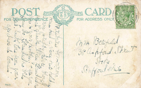 CARDIFF ROAD, PWLLHELI - 1917 POSTCARD (ref 1613/21/a11)
