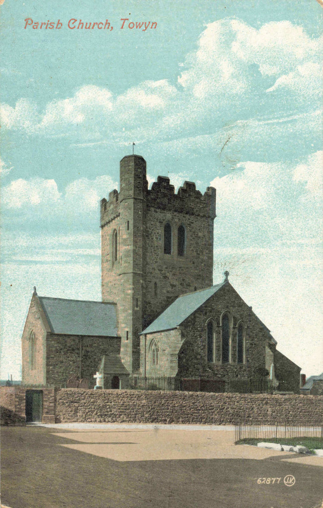 Old postcard of Parish Church, Towyn