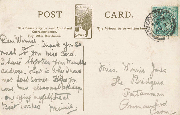 LLANBADARN CHURCH - OLD CARDIGANSHIRE POSTCARD (ref1703/21/a11)