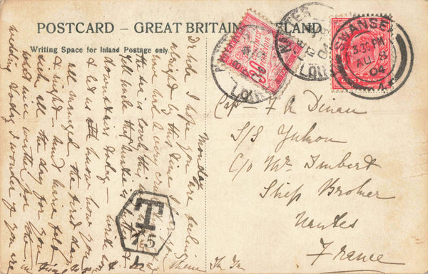 TRAINING COLLEGE, CARMARTHEN - 1904 POSTCARD (ref 1770/21/a11)