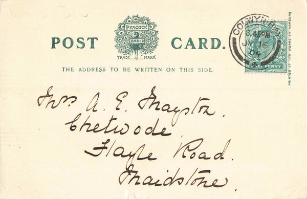 LLANRWST CHURCH - c1902 VINTAGE POSTCARD (ref 1776/21/a11)