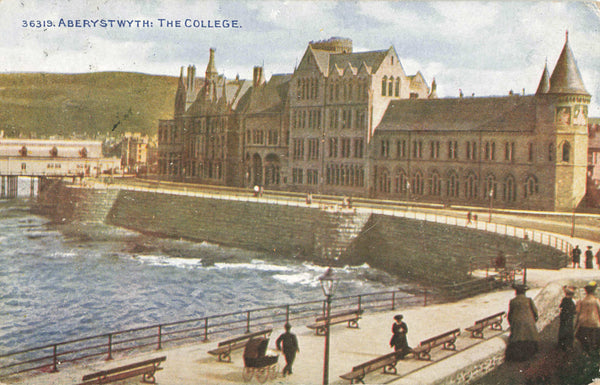 1912 postcard of The College, Aberystwyth