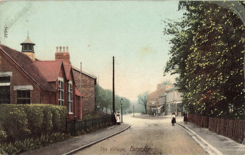 Old postcard of The Village, Formby in Lancashire, near Southport and Liverpool