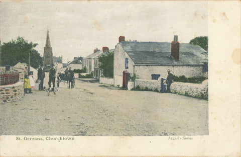c1902 postcard of St Gerrans, Churchtown, in Cornwall