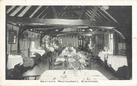 BARTON'S RESTAURANT, STAMFORD - OLD LINCOLNSHIRE POSTCARD (ref 5800/21/W2)