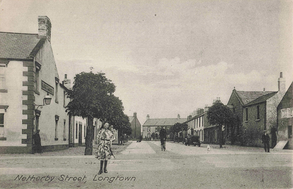 Old postcard of Netherby Street, Longtown near Carlisle