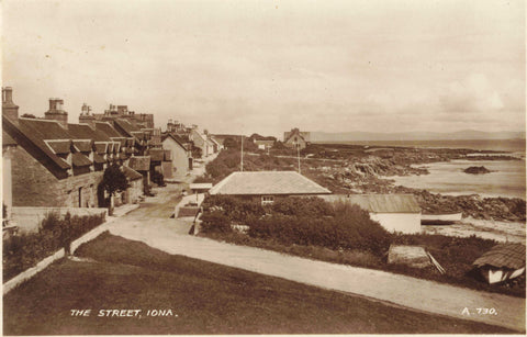 ﻿Old real photo postcard of The Street, Iona