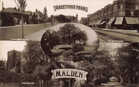 MALDEN - 1915 REAL PHOTO MULTIVIEW POSTCARD (ref 5883/21/W2)