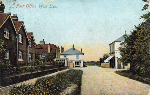 1906 postcard of The Post Office, West Liss in Hampshire