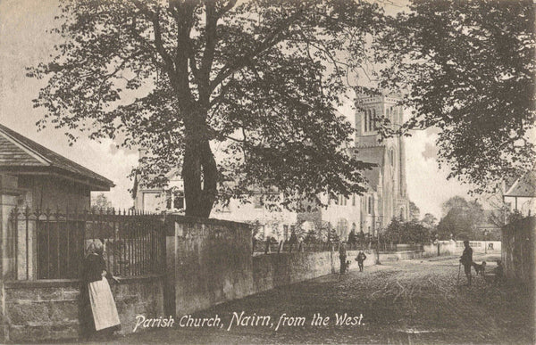 Vintage postcard of Parish Church, Nairn in Scotland