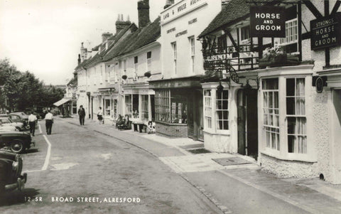 Early 1960s real photo postcard of Broad Street, Alresford in Hampshire