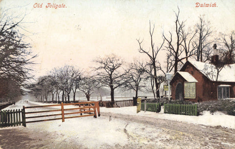 OLD TOLL GATE, DULWICH - 1904 SNOW SCENE  POSTCARD (Ref 5933/21/W2)