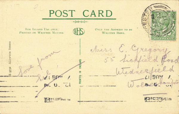 DOG AND DUCK FERRY, WORCESTER - 1917 POSTCARD (ref 5949/21/W2)