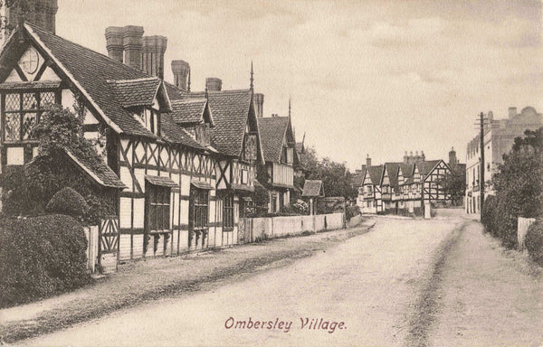 OMBERSLEY VILLAGE - 1907 WORCESTERSHIRE POSTCARD (ref 5999/21/W2)