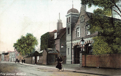 Old postcard of the Fire Station, Watford