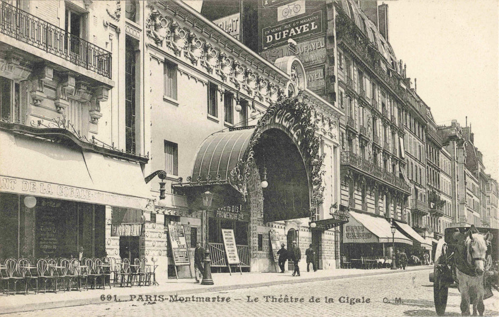 Old postcard of Le Theatre de la Cigale in Montmartre, Paris