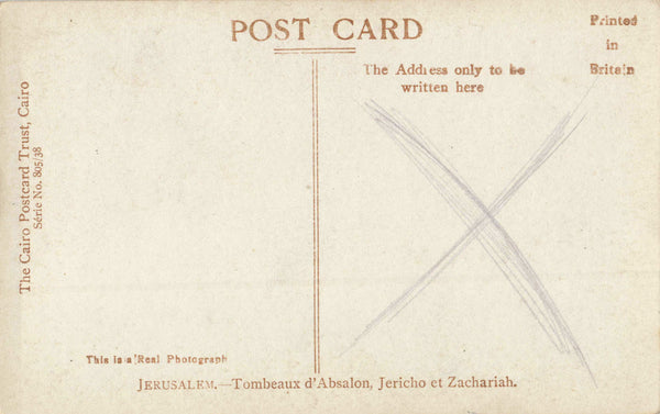 JERUSALEM, TOMBS OF ABSALON, JERICHO & ZACHARIAH (ref 5825/21/W2)