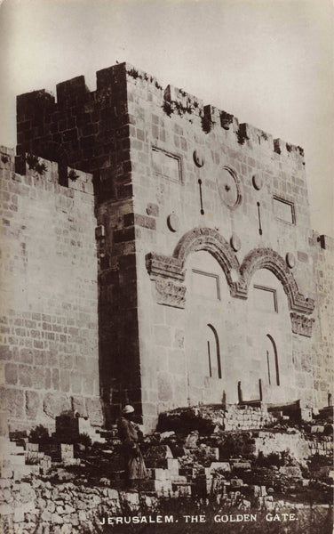 Real photo postcard of The Golden Gate, Jerusalem