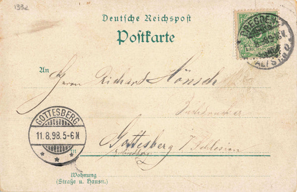 GRUSS AUS OBERLOSSRITZ RADEBEUL POSTED DRESDEN 1898 POSTCARD (ref 6098/21/w2)