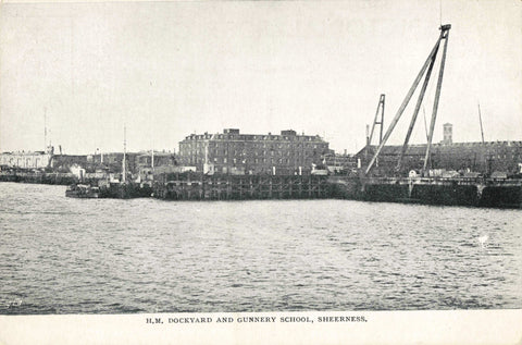 Old postcard of HM Dockyard & Gunnery School, Sheerness, Kent