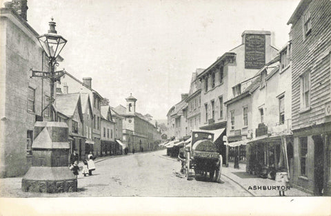 Old postcard of Ashburton, Devon