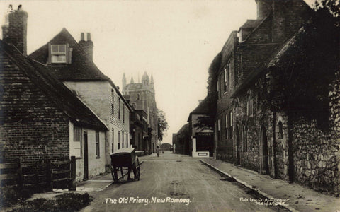 Old real photo postcard of The Old Priory, New Romney in Kent