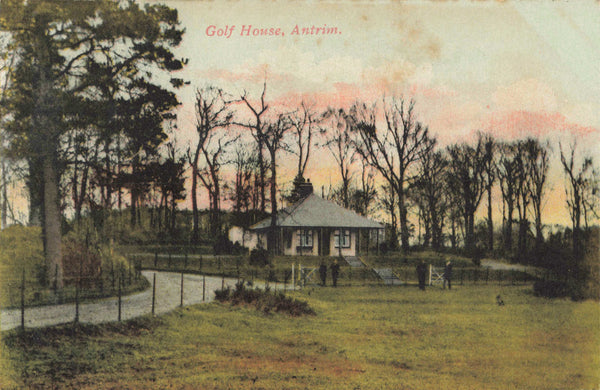 Old postcard of Golf House, Antrim in Northern Ireland
