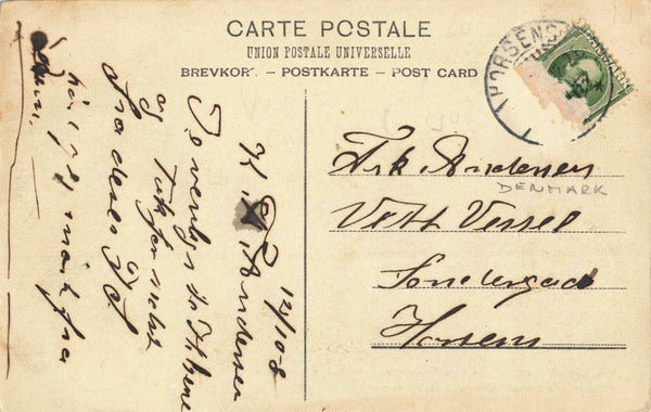 1908 DANISH POSTCARD SHOWS HANGING (ref 5831/21/W2)