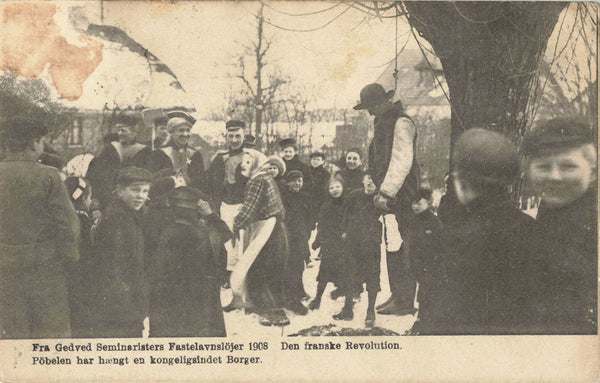 1908 DANISH POSTCARD SHOWS HANGING