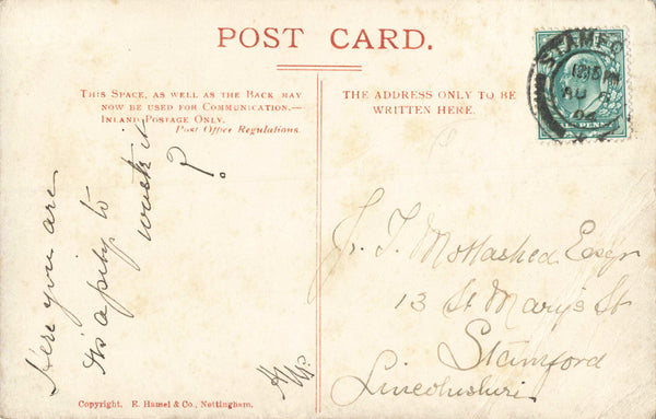 MIDLANDS EXHIBITION, NOTTINGHAM, ABLAZE - 1904 POSTCARD (ref 6363/21/W2)