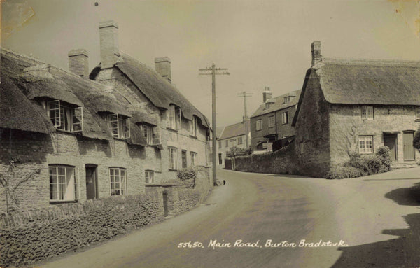 Early 1960s real photo postcard of Burton Bradstock, Dorset