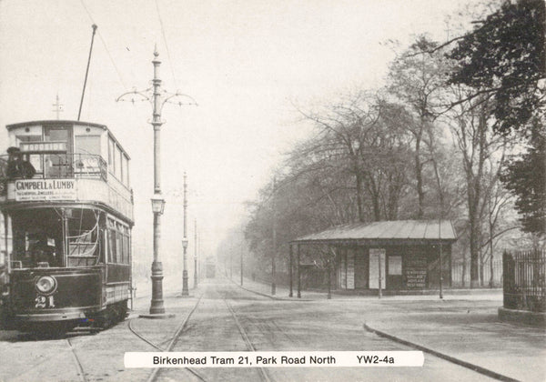 BIRKENHEAD TRAM 21, PARK ROAD NORTH - REPRO POSTCARD (ref 2360/21/B)