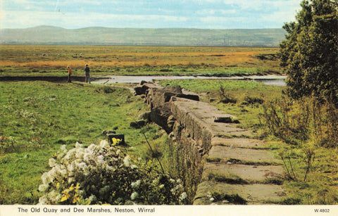 Colour postcard of The Old Quay and Dee Marshes, Neston, Wirral