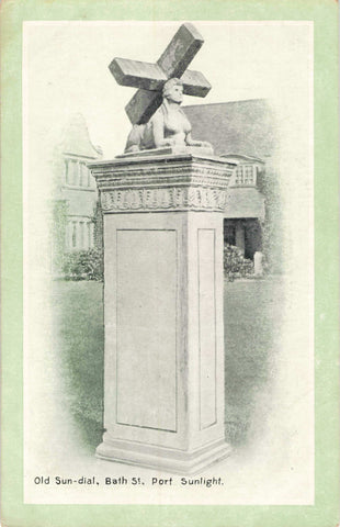 Old postcard of Old Sun-Dial, Bath St, Port Sunlight, Wirral