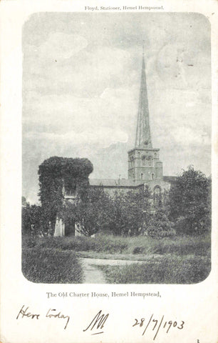 1903 postcard of Old Charter House, Hemel Hempstead