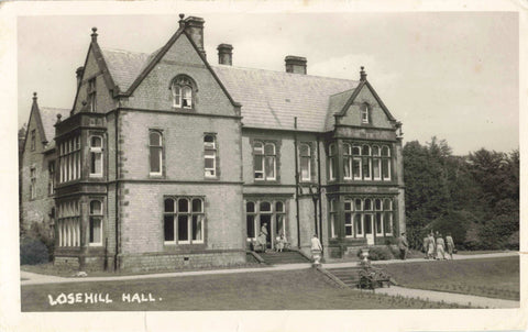 Old real photo postcard of Losehill Hall, Castleton, Derbyshire