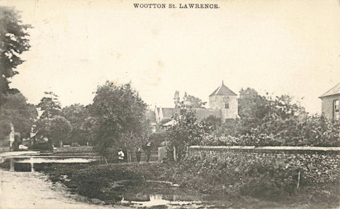 Old postcard of Wootton St Lawrence in Hampshire