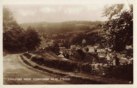 Real photo postcard of Chalford From Cowcombe, near Stroud