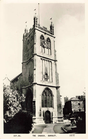 Real photo postcard of The Church, Dursley in Gloucestershire