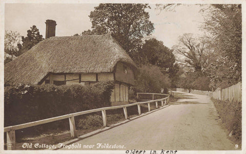 Real photo postcard of Old Cottage, Frogholt nr Folkestone in Kent