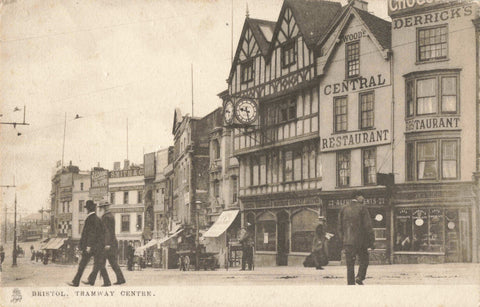 Old postcard of Bristol, Tramway Centre