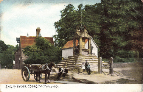 Old postcard of Lymm Cross, Cheshire